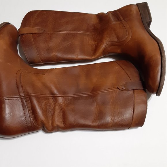 Frye Cognac Melissa Pull On Women's Leather Boots 3475458-COG Size 10B - Picture 2 of 11